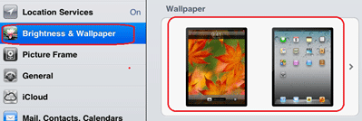 iOS Settings App, Brightness and Wallpaper